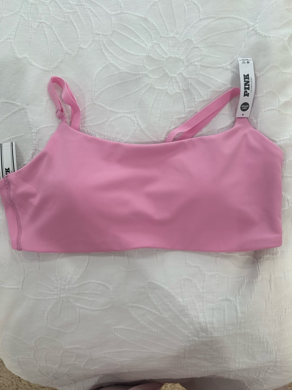 PINK Victoria's Secret Light Pink Bandeau Bikini Top with Straps